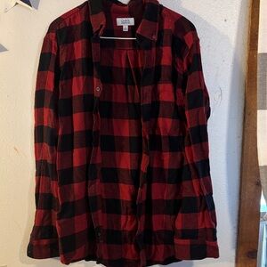 Croft & Barrow Red and Black Plaid Men's Shirt